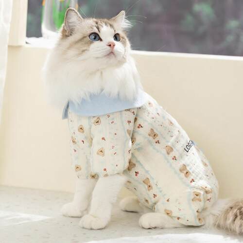 春夏季猫衣服双层纱公主风成猫幼猫薄款透气四脚包肚衣宠物猫服装