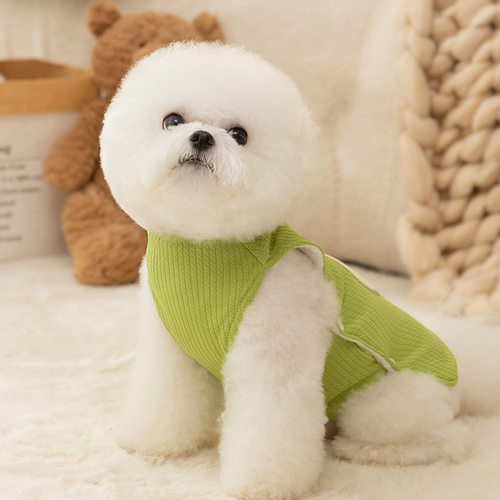 秋冬季狗狗韩版针织双层牵引马甲背心中小型犬衣服猫咪宠物棉马甲