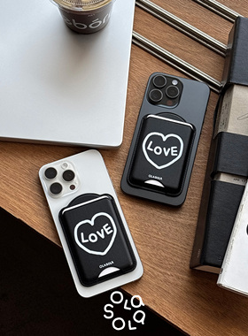 olasola|在爱里黑色pu皮质收纳卡套苹果magsafe韩系ins风磁吸卡包