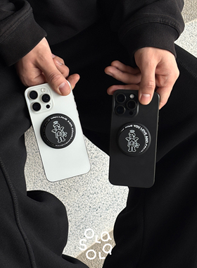 olasola|原创Joy天使肤感黑Magsafe旋转磁吸苹果手机伸缩气囊支架