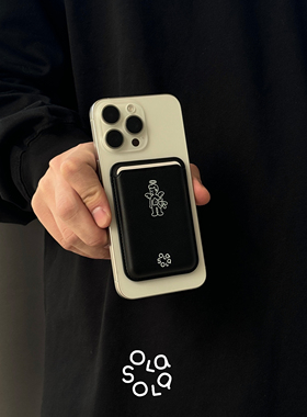 olasola|Joy黑色高级感pu皮质门禁卡证件收纳苹果magsafe磁吸卡包