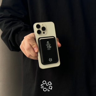 olasola Joy黑色高级感pu皮质门禁卡证件收纳苹果magsafe磁吸卡包