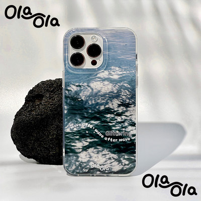 Ola ola | 关于大海-Glittering | 阳光下的海面 双层印花亮面手机壳适用于iPhone15promax