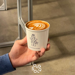 Joy复古白简约卡通陶瓷杯320ml小众牛奶咖啡杯设计感礼物 olasola