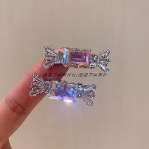 包邮~巨闪轻奢3.5厘米迷你精致小鸭嘴夹锆石k9钻刘海夹糖果造型夹