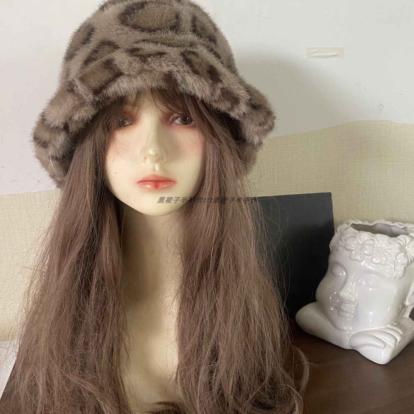 图片实拍没有滤镜~顺滑毛绒盆帽豹纹花纹帽子3个颜色秋冬新款搭配