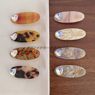 布灵布灵爱心钻醋酸椭圆鸭嘴夹侧边发卡字母金标刘海夹侧边发卡