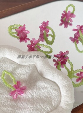 之罗兰花朵弹力串珠戒指女夏日彩色甜美食指戒小众设计感