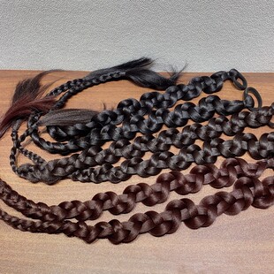 假发~新款y2k拳击辫长款扭扭辫欧美高马尾利落千禧辣妹风皮筋款