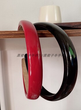基础净版！秋冬新款安哥拉红色黑色基础PU发箍海绵增高头扣显气质