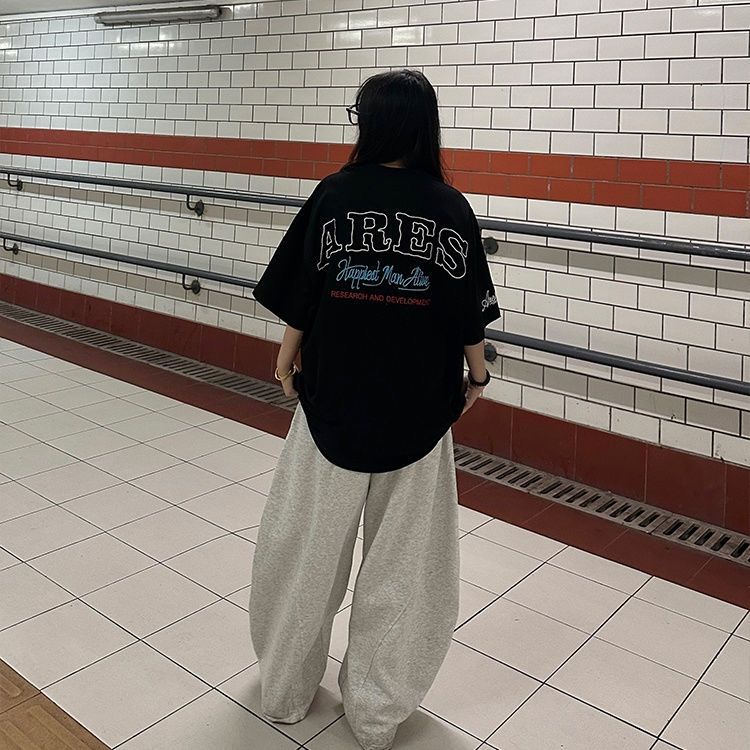 美式重工贴皮刺绣短袖纯棉T恤男女潮牌新款夏季宽松情侣百搭上衣