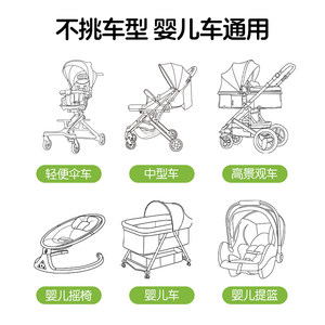 遛娃神器蚊帐全罩式通用丸丫t6DearMom婴儿车防蚊罩凉席配件通用