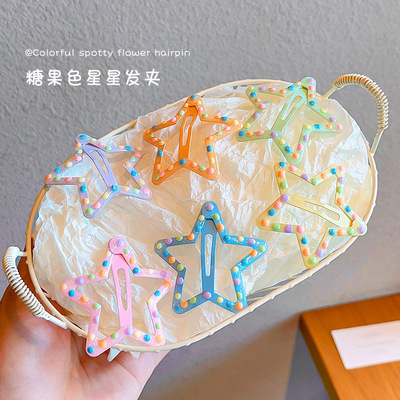 多巴胺彩色五角星星小发ins夹子女儿童可爱刘海侧边碎发卡子头饰