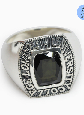 毕业方形925银天然橄榄石戒指