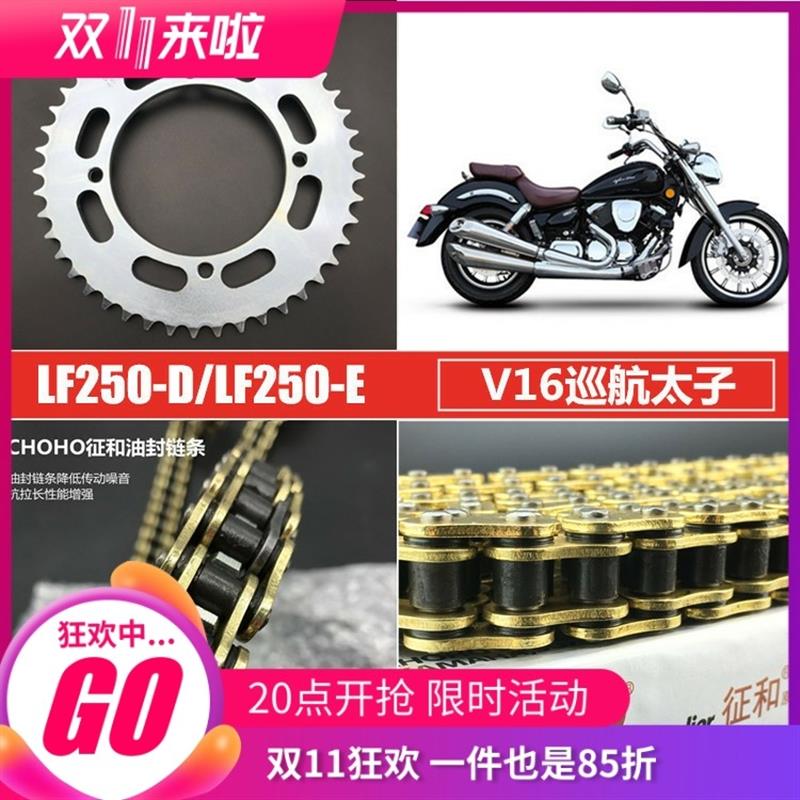 适用力帆V缸巡航太子LF250-D/V16套链前后牙盘大小飞链轮油封链条