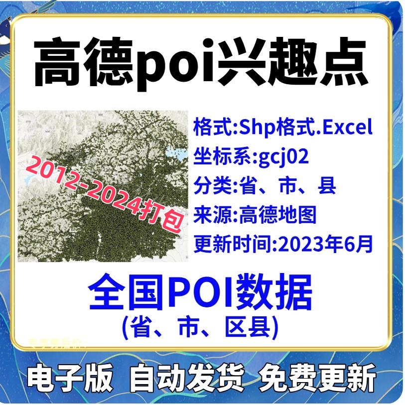 2024新高德poi兴趣点arcgis数据csv\shp全国各省市区县全品类下载