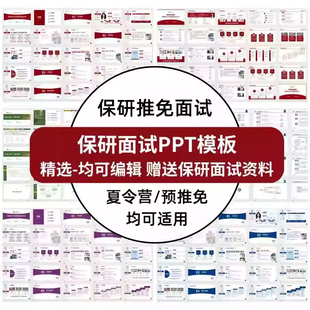 保研夏令营预推免自我介绍PPT模板 高级感排版 高级学术 多套可选