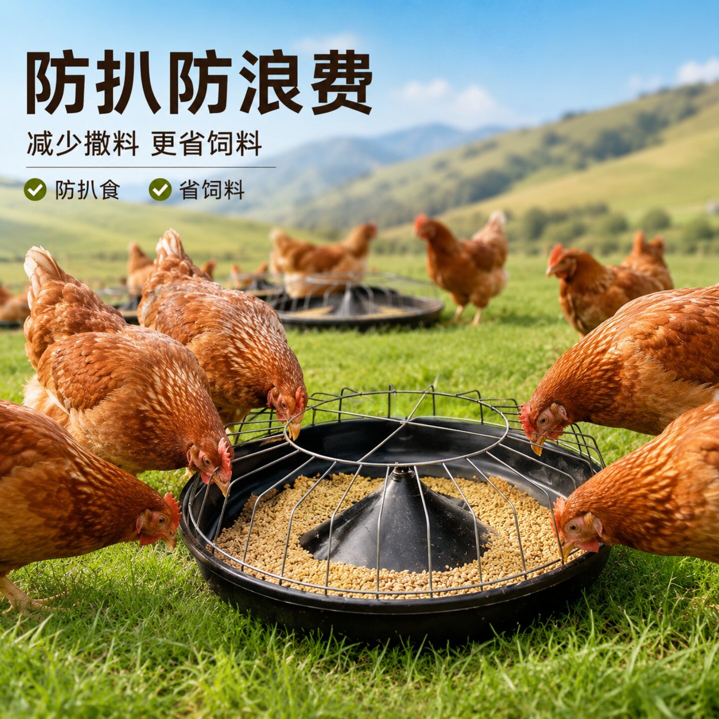 喂鸡专用食槽养鸡自动喂食器散养鸡神器打不翻鸭鹅料槽家禽喝水槽