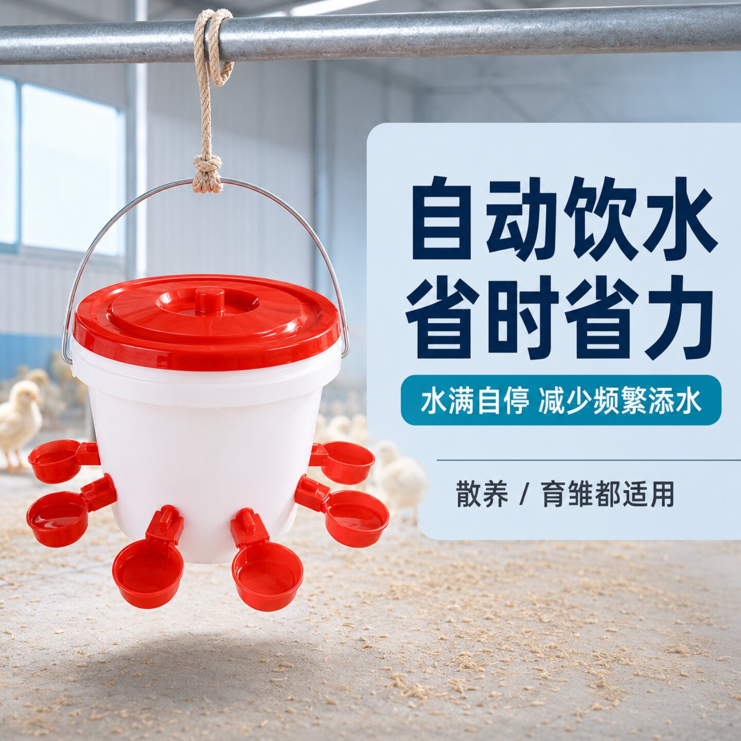 家禽自动喂食器喂鸡食槽鸡喝水的自动饮水器小鸡鸭鹅自动喂鸡神器
