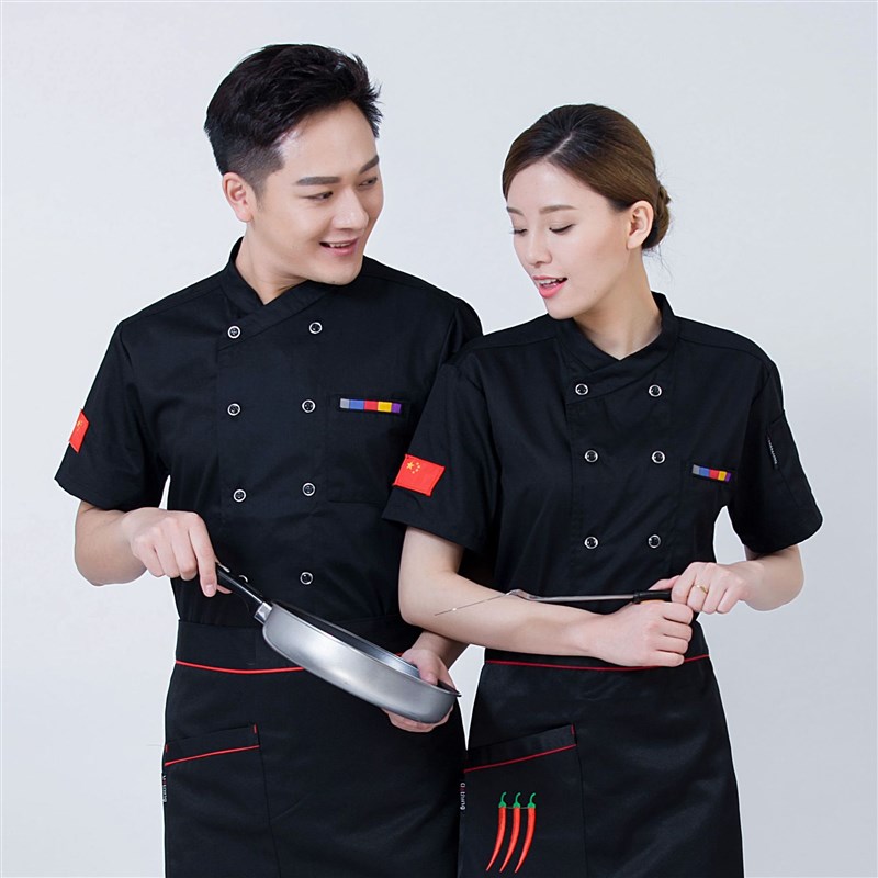 厨师服长袖秋冬款工作服夏季透气蛋糕房餐厅饭店短袖夏季男女