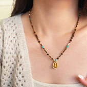 时尚 新中式 美拉德串珠项链女款 气质简约高级感葫芦手工锁骨链配饰