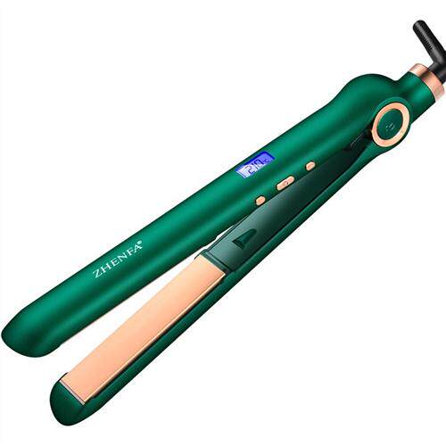 新款外贸货源夹板 PTC陶瓷绿色直发棒 旋转电线LCD数显调温直发器