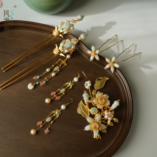 风雪初晴 锦绣华年系列古风公主手工百搭超仙汉服明制发饰套装