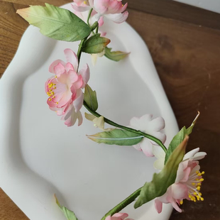 春日里腕花  风雪初晴原创手工汉服百搭复古风超仙日常烫花配饰品