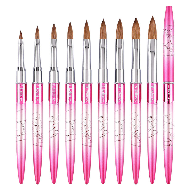 跨境美甲貂毛水晶笔99.99kolinsky西伯利亚nailbrush美甲刷雕花笔