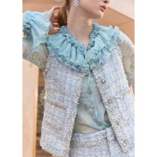 粗花䏆短裤 chen25AW冰蓝雾縠压褶真丝衬衫 Wardrobes