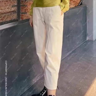 【清货折裤S 5折】deepmoss水泽光感收腰褶皱荷叶边衬衫廓形裤子