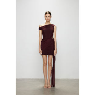 Artel Retro 2025秋季新品 短款拖尾礼服裙 纱影