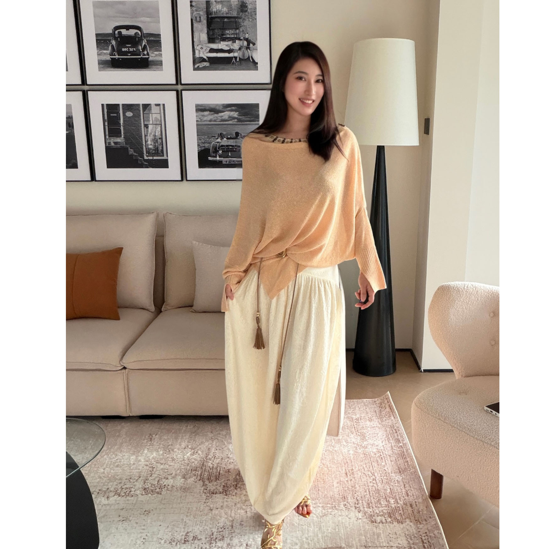 现货 XU ZHI 26春季新品 提花针织荡领花苞半裙