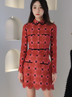 【清货折M】品牌授权Montsand越南设计复古收腰短上衣高腰半裙