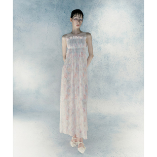 CAMEYLIU 粉色印花抹胸连衣裙生日礼服高级感 2026早春SS