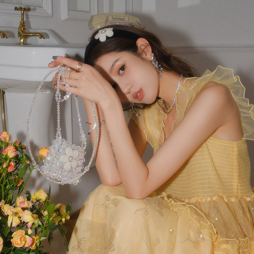 白松石双心链条项链木兰