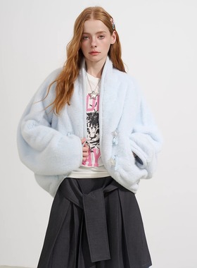 SOFITTE 25AW秋季  落肩宽松廓形皮草外套