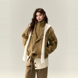 VIAPITTI机车风街头铆钉宽松外套女2024新款秋季设计感男友风上衣