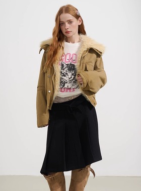 SOFITTE 25AW秋季 红色趣味印花喷色做旧开衫卫衣