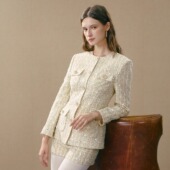 25AW GUO JINGYI 亮片粗花呢收腰外套