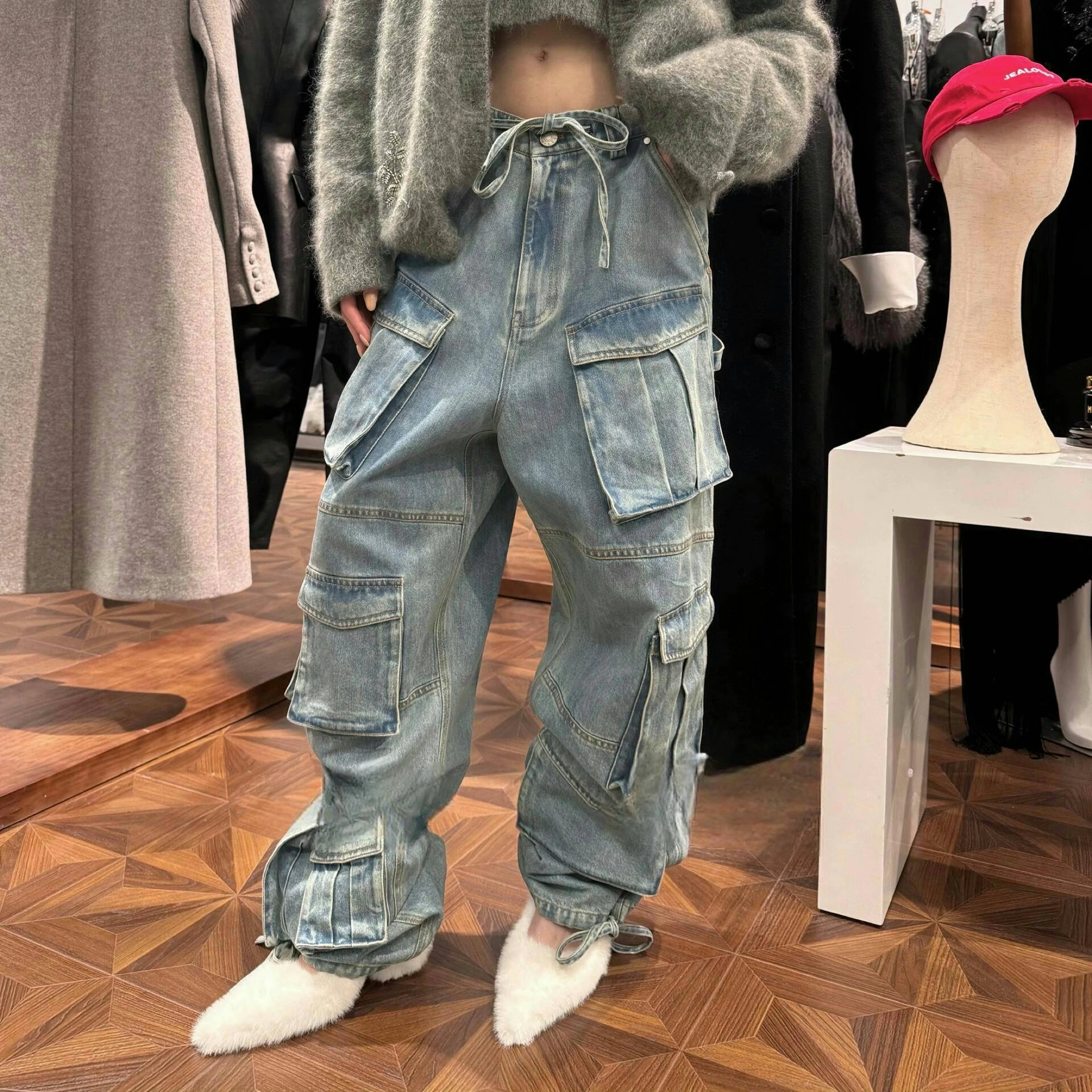 MARKGONG 25AW新款 灯芯绒 牛仔多口袋工装裤