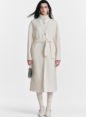 Diana Vevina 25AW  白色钻扣双面呢大衣外套