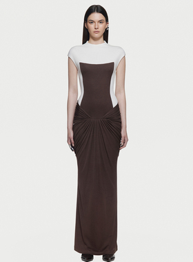 CHATS BY C.DAM 2025 AW SERENA 纯色修身简约长袖长款连衣裙