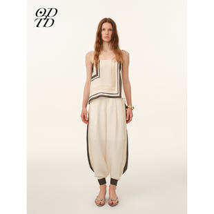 立体吊带上衣套装 条纹一片式 ODTD26春夏新款 度假风 设计师女装