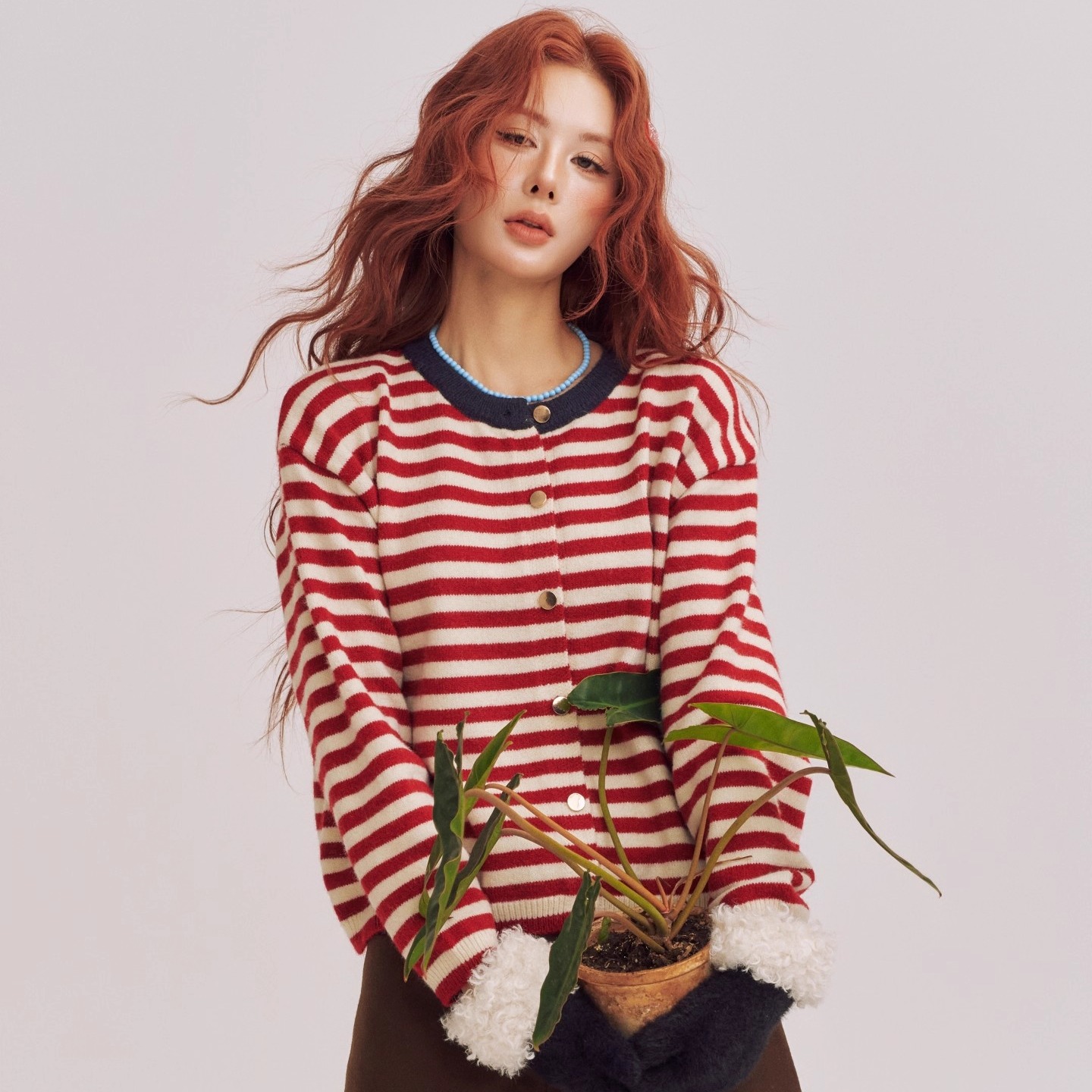 Cloud Season 25AW 松间诗条纹毛衣开衫暮色之约毛呢短裤