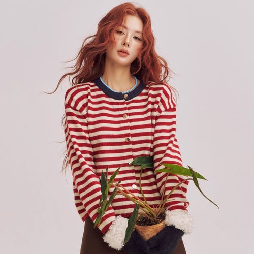 Cloud Season 25AW 松间诗条纹毛衣开衫暮色之约毛呢短裤