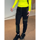 黑色荧光黄辣妹休闲机能裤 General 5折 Lost