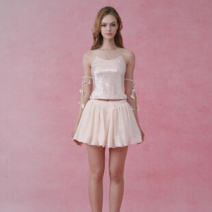 亮片背心百褶半身裙 25新款 CAMEY LIU