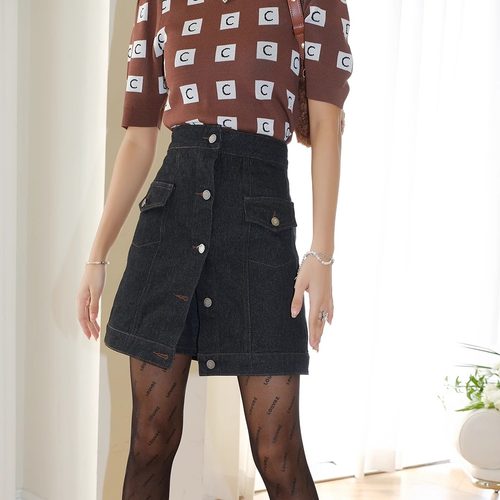 4折 deepmoss C/meo 澳洲设计师品牌 卡其色针织短袖 米白色裙裤