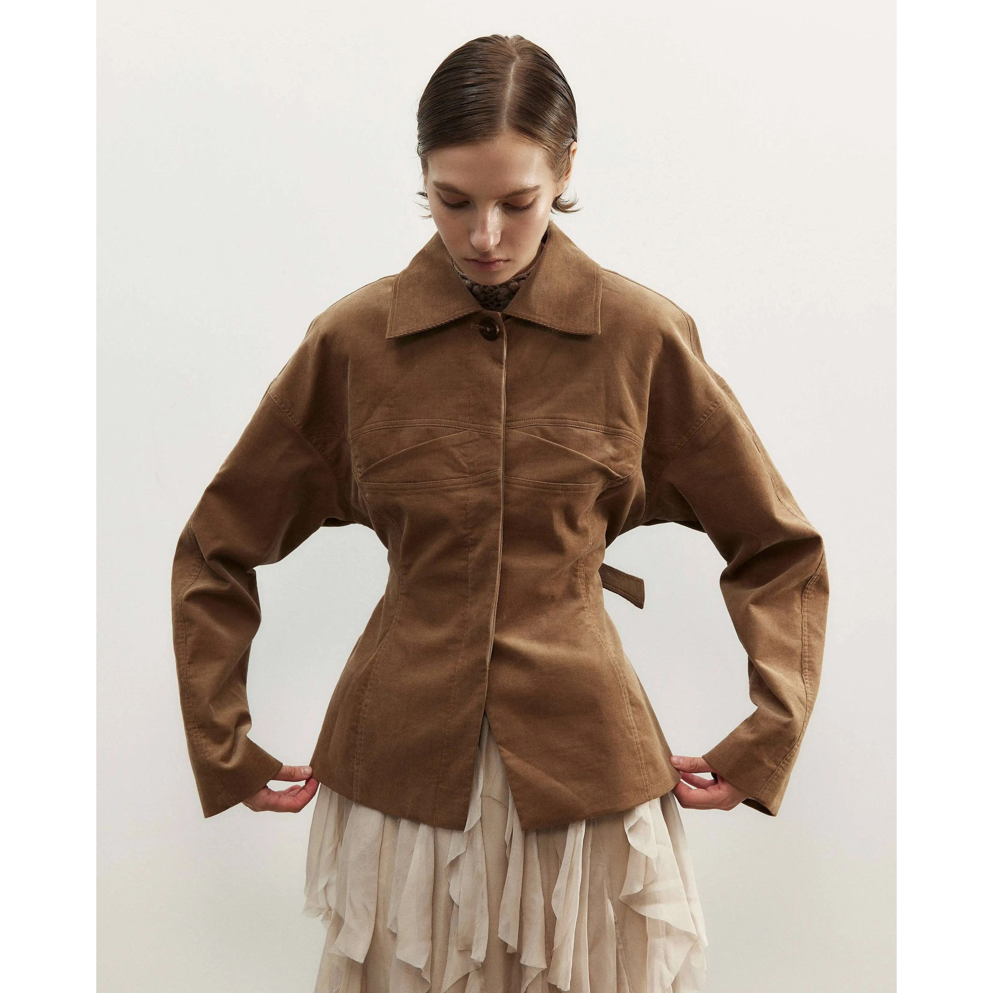 NONETONE · 日本进口灯芯绒抹胸结构拼接夹克外套